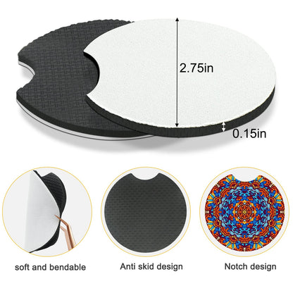 50Pcs Sublimation Blanks Products - Sublimation Cup Coasters Blanks 2.75 Inch for DIY Crafts Car Cup Coasters Painting Project Sublimation Accessories