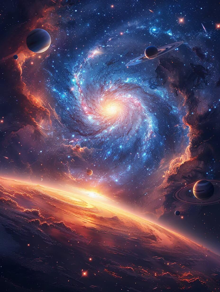 Universe Paint by Numbers Kit for Adults Beginner, Planet Paint by Numbers on Canvas, DIY Adult Crafts Painting Kits with Acrylic and Brushes, Hobbies for Women, for Home Wall Decor, 16x20 in Y-6773 KANJINUS