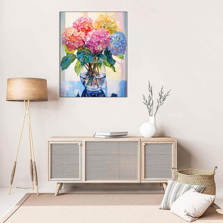 Flower Stamped Cross Stitch Kits - Colorful Flower Counted Cross Stitch Kits for Beginners Adults Needlepoint Cross-Stitch Patterns Dimensions Needlecrafts Embroidery Kits Arts and Crafts WUSARPLY