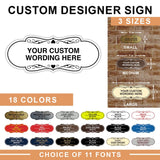 Designer Custom Personalizable Plastic Wall or Door Sign | Your Custom Message | Enter Your Text | Easy to Install Comes With Strong 2 Sided Foam Tape | Business Signs | Home Signs | Property Signs | Signs ByLITA