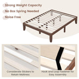 Giantex 14 Inch Queen Walnut Wood Platform Bed Frame with Heavy Duty Slat Support, Minimalist Design, No Box Spring Needed Giantex