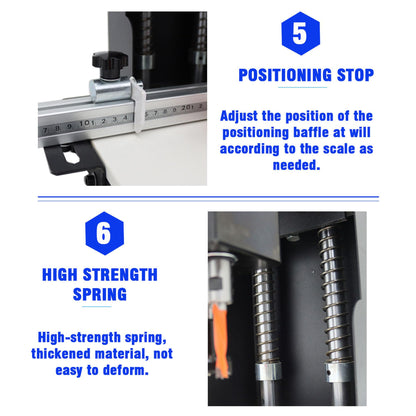 BREVELTION 110V Pneumatic Hinge Boring Insertion Machine Single Head Portable Electric Hinge Drill for Drilling Processing of Cabinets Wardrobes 45-9.5 Combined Drill 1.1KW - WoodArtSupply