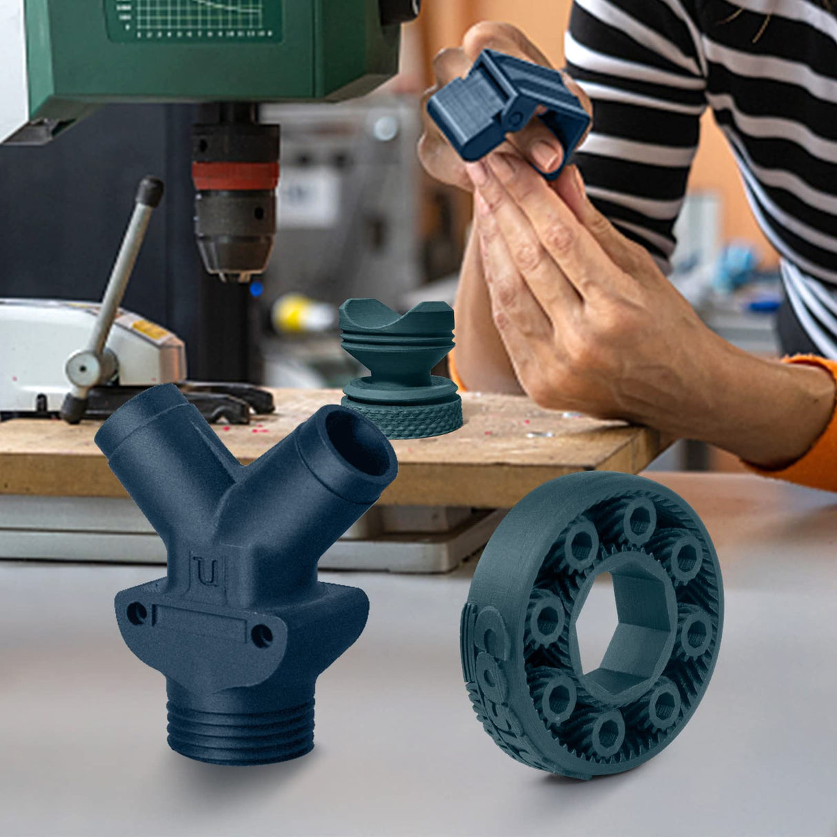 IEMAI 3D Printer Filament Bundle, Colorful Carbon Fiber PLA Filament 1.75mm, Carbon Fiber Filament 250g x 4 Spools(1kg) Dimensional Accuracy +/- 0.02mm (Blue/Blue Grey/Brown/Army Green) IEMAI