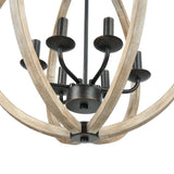 Eco-homely 6 Lights Farmhouse Chandelier - Orb Rustic Wooden Globe Chandelier for Kitchen Island, Foyer, Bedroom and Living Room (20 Inches, 6 Light) Eco-homely