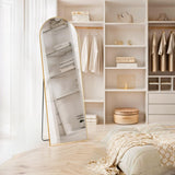 Arched Mirror Full Length, 16"x59" Body Wall Mirrors with Shatter-Proof Glass, Floor Standing, Hanging or Leaning, Tall Arch Mirror with Stand Aluminum Alloy Frame for Bedroom Cloakroom Zibbizo