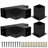 Heavy Alloy Steel Pergola Bracket Kit with 4-Way Pergola Kit for 6"x 6" (Actual 5.5" X 5.5") Lumber，Wood Pergola Brackets Suitable for Pergolas，Gardens，Patio and Metal Gazebo Kits with Screws JEXALINE