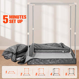 IvyBess 2 Person Sauna for Home, 1 or 2 Person Portable Steam Sauna with 2 1000W Sauna Steamers, 2 Floding Chairs, 9 Levels Adjustable, 99 Minutes Timer, Steamer Included (Grey) IvyBess