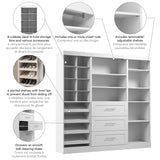 Bestar Closet Organizer System 86-inch for Walk-In Closets, Bedroom, Entryway, Pur Collection, Modern, White Bestar
