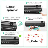 Laminator Machine A4 Laminators - 9 Inch Thermal Cold Laminating Machine with 20 Laminating Sheets, 8.5x11 Laminator with NTC Temperature Control 90-s Warm up, A4/A5/A6 Laminators for School Home MAXDONE