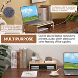 KIRIGEN Monitor Stand Wooden -Desk Stand Wood for Computer/Laptop/TV Printer - Monitor Arms & Stands Desk Riser for Office Organizers - Desktop Workspace Platforms Stands (39,Natural) KIRIGEN