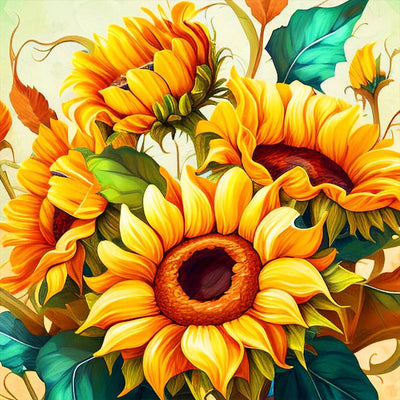Stalente Diamond Painting Kits for Adults Sunflower, 5D DIY Diamond Art Kits for Beginners Round Full Drill Diamond Painting for Home Wall Decoration Gift 12×12inch, Flower