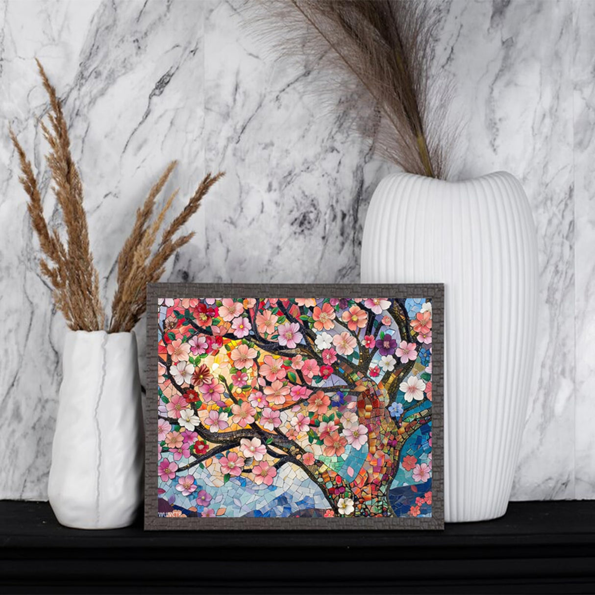 Flowers Blossom DIY Paint by Numbers for Adults Cherry Tree Digital Oil Painting Wildflowers, Landscape Acrylic Paintwork Kits Canvas with Acrylic Paint Boho Art Room Decor 20x16 Inch (No Frame) WUIVCTR