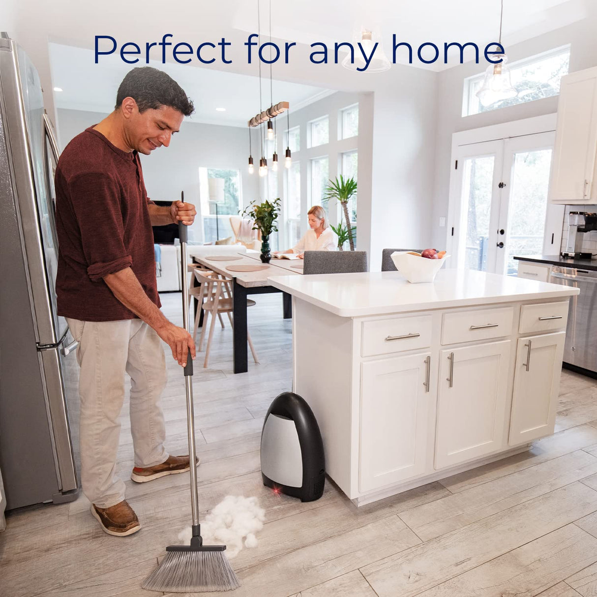 EyeVac Home Touchless Vacuum Automatic Dustpan - Great for Sweeping Pet Hair Food Dirt Kitchen - Fast & Powerful, Corded Canister Vacuum, Bagless, Automatic Sensors, 1000 Watt (Matte Black) EYE-VAC