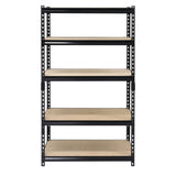 Juggernaut Storage Indoor Outdoor 72 Inch 5 Tier Steel Utility Shelving Unit with Adjustable Shelves for Warehouse, Laundry Room, and Garage, Black Juggernaut Storage