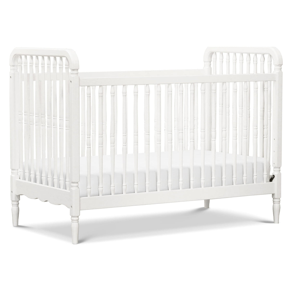Namesake Liberty 3-in-1 Convertible Spindle Crib with Toddler Bed Conversion Kit in White, Greenguard Gold Certified NAMESAKE