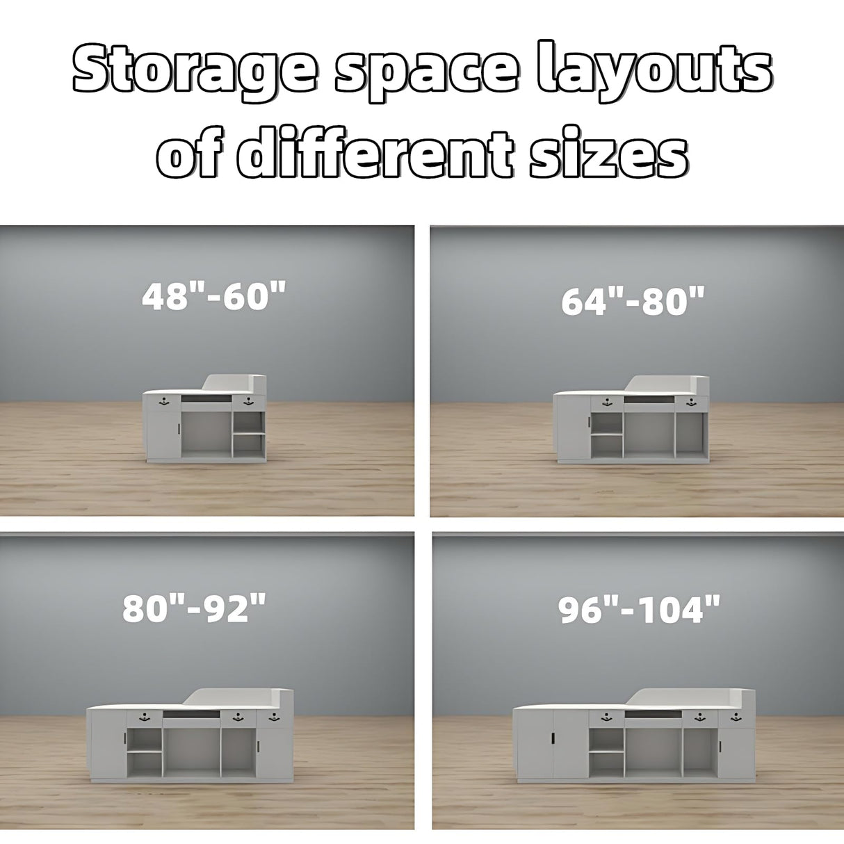 ZGNBSD Reception Desk - Modern Front Desk with Hidden LED Lighting, Customizable Logo, No Assembly Required, Ideal Checkout Counter, Stylish Retail Counter for Professional Spaces (White A, 84") ZGNBSD