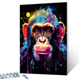 Tucocoo Graffiti Monkey Paint by Number for Adults, DIY Digital Oil Painting Kits on Canvas with Brushes and Acrylic Pigment, Animal Cartoon Style Colourful for Home Wall Decor 16x20inch (Frameless) Tucocoo