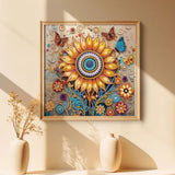 Sanjee 5D Special Shape Diamond Art Kits for Beginners, Sunflower Diamond Painting Kits for Adults, Crystal Rhinestones Diamond Painting for Home Wall Decoration Gift, 12×12inch Sanjee