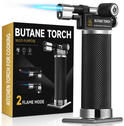 RAVS Butane Torch Lighter, DUAL Flame Mode Kitchen Torch, Refillable Cooking Torch Gun, Creme Brulee Torch Lighter, Blow Torch for Cooking, Welding, Mini Torch Soldering Torch, Butane is Not Included