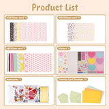 Handmade DIY Greeting Card Kits Includes 16 Cards 16 Envelopes with Decoration Accessories, DIY Greeting Card Making Kits, Personalized DIY Greeting Card Set for Craft Birthday Card Making (Pink) Tcwhniev