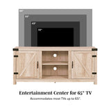 Walker Edison Georgetown Modern Farmhouse Double Barn Door TV Stand for TVs up to 65 Inches, 58 Inch, White Oak Walker Edison