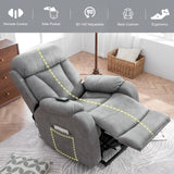 cinkehome Small Power Lift Recliner for Elderly, Lift Chair Recliners, Electric Recliner Chairs for Seniors, Remote Control, Adjustable, Side Pocket (Light Grey) cinkehome