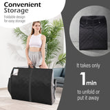 ZONEMEL Portable Infrared Sauna, 1 Person at Home Full Body Sauna, Individual Home Spa Tent with Heating Foot Pad, Upgraded Sauna Chair (L 27.6’’ x W 31.5’’ x H 37.8’’, Black) ZONEMEL