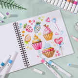 50 Sheets Marker Paper Pad, 7.6×7.6 Inch Bleedproof Art Sketch Pad, 73lb/120gsm Drawing Paper Spiral Sketch Book, Alcohol Marker Paper Painting Coloring Paper for Beginners, Artists, Ideal Gift Prudiut