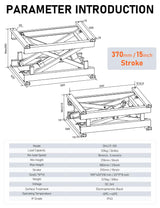 DIHOOL Electric Scissor Lift Table 250LB Load, 210-580MM Height Adjustable Lifting Platform DIHOOL