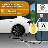 Kanayu EV Charger Adapter Compatible with NEMA 6-50P to 14-50R 50 Amp 3 Prong Welder Plug to 4 Prong Charging Connector, Welder Welding Dryer Charger Power Cord Adapter, EV use only, not for RV Kanayu