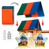 Strong Camel Replacement Swing Set Replacement Tarp for Backyard Wood Playset Swing Set -Only Backyard Playset Canopy Cover (Multicolor, 52" X 94") Strong Camel