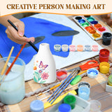 Fuyoooo 6 Sets Paint Your Own Vases Unpainted White Vases Ceramic Painting Kit for Adults with Paint Brushes, Underglaze Paints and Palettes for Birthday Party Activity Gift Art Supplies DIY Craft Fuyoooo