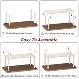 Function Home Farmhouse Coffee Table, Rustic White French Country Center Table with Storage Shelf, Wood Coffee Tables for Living Room Dining Room, Natural Tray Top and Vintage White Spindle Legs Function Home