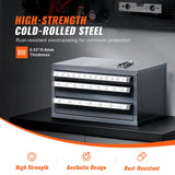 VEVOR Drill Bit Dispenser Cabinet, Three-Drawer Drill Bit Dispenser, Drill Bit Organizer Cabinet, Drill Dispenser Organizer Cabinet for Jobber Length Fractional Size 1/16" to 1/2" in 1/64" Increments VEVOR