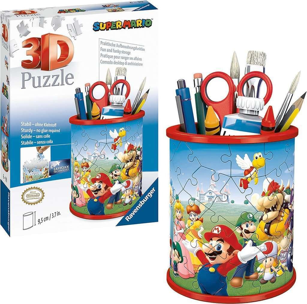 Ravensburger Super Mario Brothers Pencil Pot 3D Jigsaw Puzzles for Kids Age 6 Years Up - 54 Pieces - No Glue Required Ravensburger