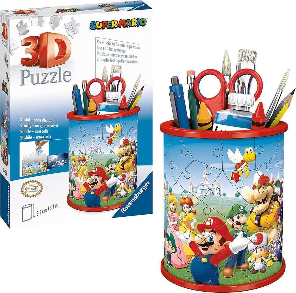 Ravensburger Super Mario Brothers Pencil Pot 3D Jigsaw Puzzles for Kids Age 6 Years Up - 54 Pieces - No Glue Required