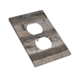 Rustic Gray Wood Print Outlet Covers Light Switch Cover Decorative Farmhouse Grey 1 Gang Switch Wall Plate for Electrical Socket Covers for Outlets Bedroom Kitchen Bathroom (Plastic) Wjlksjd