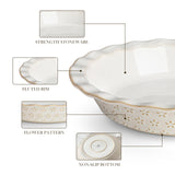 MALACASA Pie Pan, Stoneware Pie Dish for Baking, 45 OZ Deep Dish Pie Pans 9 Inch, Embossed Quiche Baking Dish for Oven, Fluted Dish Pie Plate for Apple Pie, Pot Pie and Quiche, Set of 1, Series LYDIA MALACASA