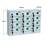 Bpatoimsx Secure and Convenient 12 Bays Cell Mobile Phone Steel Locker with Charger Charging Station Cabinet and key lock White - Ideal for Students and Employees Bpatoimsx