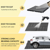 Dyna-Living 60 sq. ft Plastic Interlocking Deck Tiles, 60 Pack, 12"x12" Indoor Outdoor Waterproof Patio Floor Decking Tiles for Balcony, Backyard, Garden & Poolside, All Weather Use, Dark Grey Dyna-Living