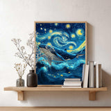 Ocean Animal Paint by Number, Whale Paint by Numbers Kit for Adults, Whales Leaping in Sea Acrylic Painting, Whales Canvas Wall Art, Sea Animals Poster for Gift, Home Wall Decoer(16x20inch, No Frame) zouewit