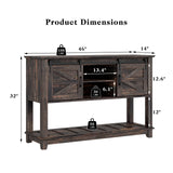 LUXOAK Farmhouse Entryway Table with Sliding Barn Doors, 46" Sofa Table for Living Room, Console Table with Storage, Dark Rustic Oak LUXOAK