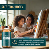 Bristle Magic Oil Paint Brush Cleaner and Restorer-Paintbrush Cleaner for Acrylic, Oil, and Glass Paints-Biodegradable, Non-Toxic, Odorless, Eco-Friendly, Quick-Clean Formula Paint Remover (32 Fl Oz) Bristle Magic