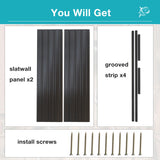 NeatiEase Slatwall Panel Wall Storage Systems, 2 x 4ft Slat Wall Paneling Garage Wall Organizer, Heavy Duty Wall Mounted PVC Wall Rack (Black) NeatiEase