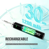 Cordless Soldering Iron Kit, 1200mAh USB Rechargeable Soldering Iron, 3 Temperature Adjustable Wireless Soldering Iron for Small Soldering Projects, Home Appliance Repair, DIY ELMCONFIG