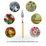 FOCCTS 13 Pcs Palette Knife Set, Stainless Steel Spatula Knives, Wooden Handle Painting Pallet Knife Set for Oil, Acrylic Mixing, 13 Distinctive Blade Shapes FOCCTS