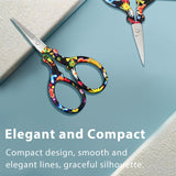 Jaasuee Sharp Embroidery and Crafting Scissors with Leather Cover, 3.62 inch Stainless Steel Stork Shaped Scissors for Needlework and DIY Crafts, Black Flower, J5064 Jaasuee