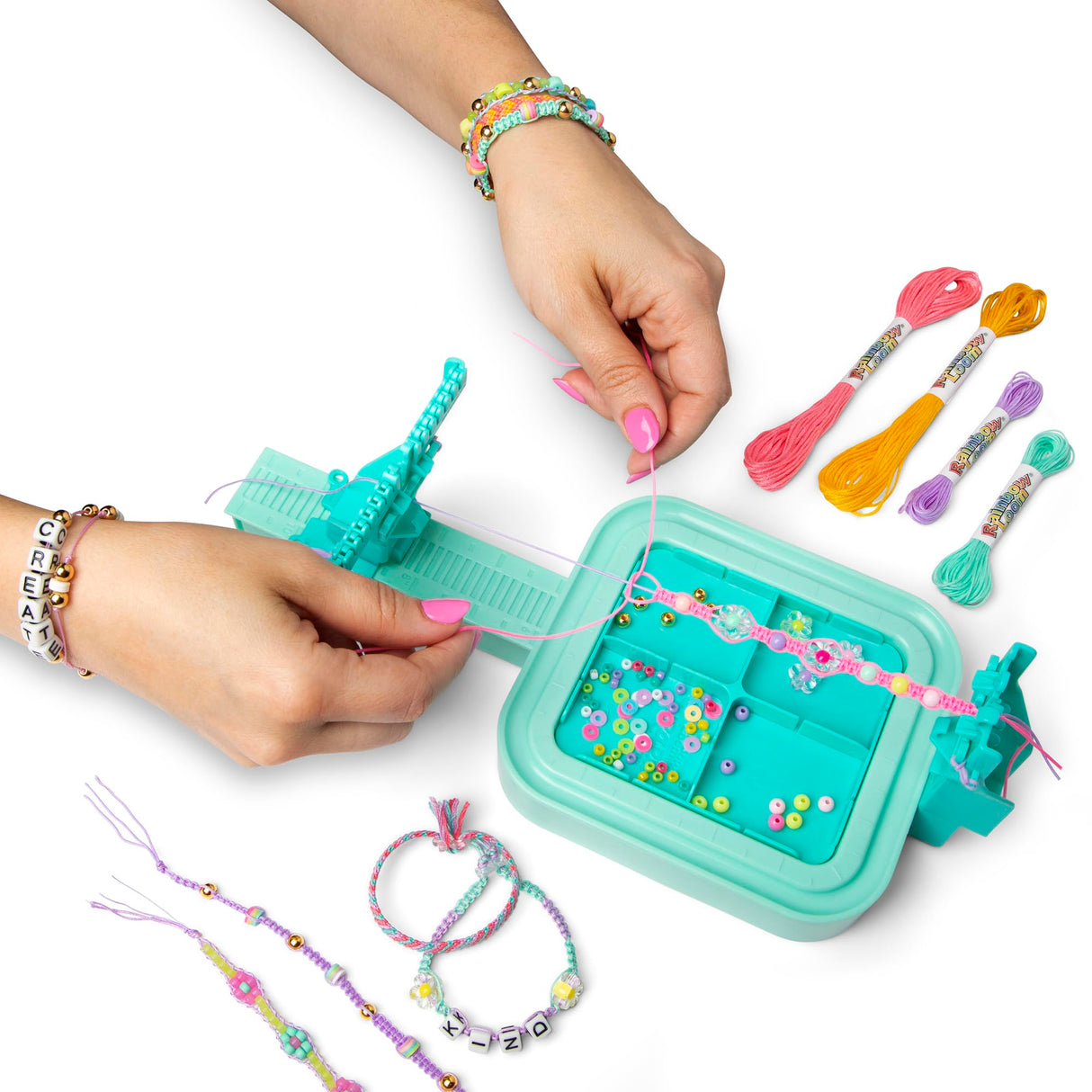 Rainbow Loom: Wrap it Loom Bracelet Maker - DIY Friendship String Bracelet Kit, 600 Beads, 4 Bracelet Styles, Jewelry Crafting Activity, Kids Ages 8+ Rainbow Loom