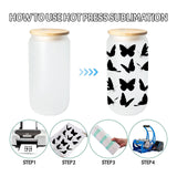 ZREGGUR 25 packs 16oz Sublimation Glasses with Bamboo Lid and straw,Can Shaped Glass Cups, Beer Glasses, Iced Coffee Glasses, Cute Tumbler Cup, Ideal for Cocktail, Whiskey （Frosted） ZREGGUR