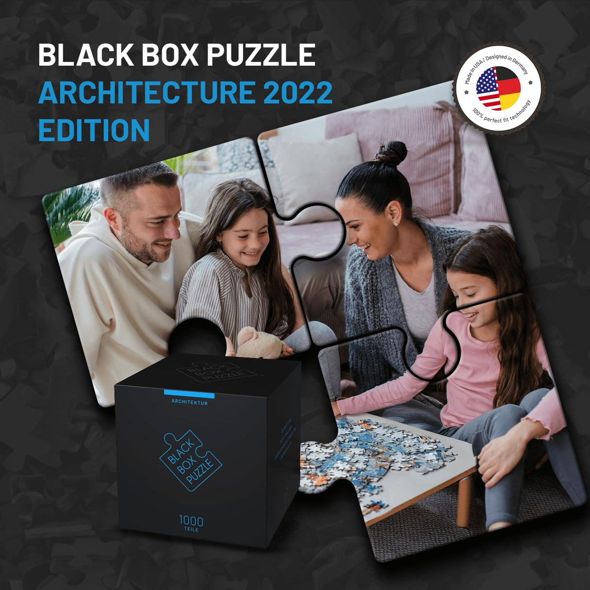 Misu Games Black Box Puzzle Without Template, Jigsaw Puzzles for Adults 1000 Pieces, Cool Jig-Saw Puzzels 20x27 Multiple Categories, Difficult Puzzle Architecture Level 4 Misu